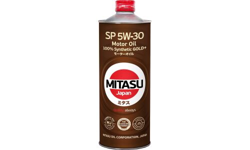 Масло моторное Mitasu Gold+ 5w30, синтетическое, API SP, ILSAC GF-6A, для бензинового двигателя, 1л, арт. MJ-P01/1