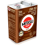 Масло моторное Mitasu Gold 0w30, синтетическое, API SN, ILSAC GF-5, для бензинового двигателя, 4л, арт. MJ-103/4
