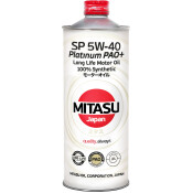 Масло моторное Mitasu Platinum PAO+ 5w40, синтетическое, API SP/CF, ACEA C3, для бензинового двигателя, 1л, арт. MJ-112/1