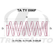 Пружина подвески TrustAuto усиленная, передняя, арт. TA TY 086F