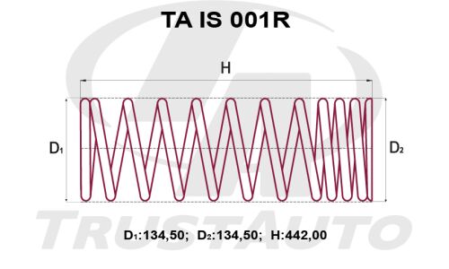 Пружина подвески TrustAuto усиленная, задняя, арт. TA IS 001R