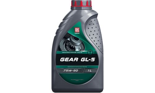 Масло трансмиссионное Лукойл Gear 75w90, полусинтетическое, API GL-5, для МКПП, дифференциалов, мостов, 1л, арт. 3590928