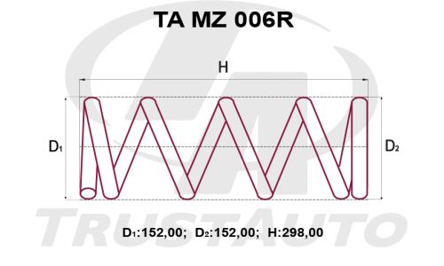 Пружина подвески TrustAuto усиленная, задняя, арт. TA MZ 006R