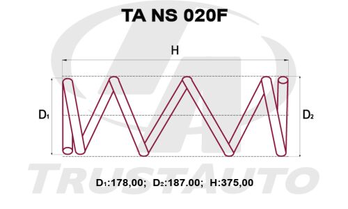 Пружина подвески TA усиленная ELGRAND E51 VQ35DE (02-03)