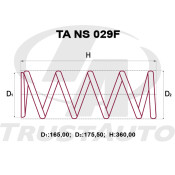 Пружина подвески TrustAuto усиленная, передняя, арт. TA NS 029F