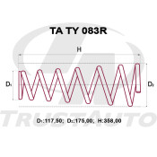 Пружина подвески TrustAuto усиленная, задняя, арт. TA TY 083R