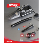 Пылесос автомобильный Fenox, с функцией компрессора, 12В, 120Вт, 4кПа, шнур 4м, 2 насадки, гибкий шланг, фонарик, сумка, арт. FAE2016 Пылесос автомобильный Fenox, с функцией компрессора, 12В, 120Вт, 4кПа, шнур 4м, 2 насадки, гибкий шланг, фонарик, сумка, арт. FAE2016
