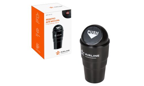 Ведёрко для мусора Airline в подстаканник, черное, ABS-пластик, арт. ABT-CH-01
