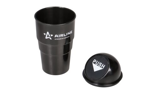 Ведёрко для мусора Airline в подстаканник, черное, ABS-пластик, арт. ABT-CH-01