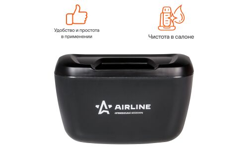 Ведёрко для мусора Airline на дверной карман, черное, ABS-пластик, арт. ABT-DP-02