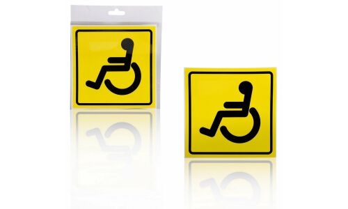 Знак самоклеющийся (наклейка) Airline «Инвалид», ГОСТ, внутренний, квадратный, 150x150мм, арт. AZN12