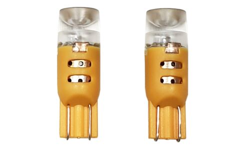 Лампа светодиодная HiVision WY5W (W2.1x9.5d, T10), 12В, 3Вт (соответствует 5Вт), оранжевая, комплект 2 шт