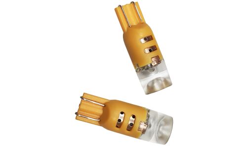 Лампа светодиодная HiVision WY5W (W2.1x9.5d, T10), 12В, 3Вт (соответствует 5Вт), оранжевая, комплект 2 шт