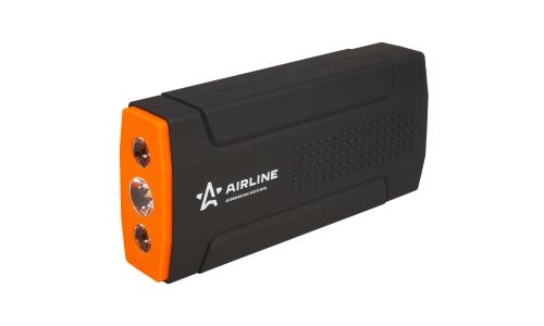 Портативное пусковое устройство Airline, с функцией Power Bank, 13800мАч, 12В, ток пуска 200А, 2хUSB порта, с фонариком, арт. APB-14-06