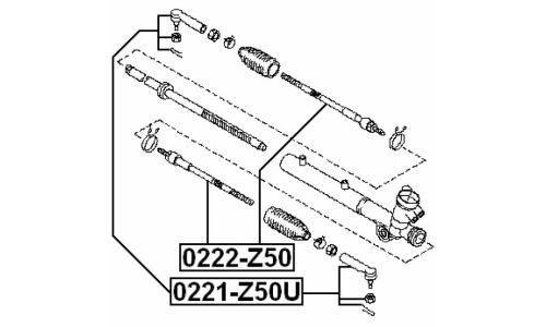 Тяга рулевая Febest, арт. 0222-Z50