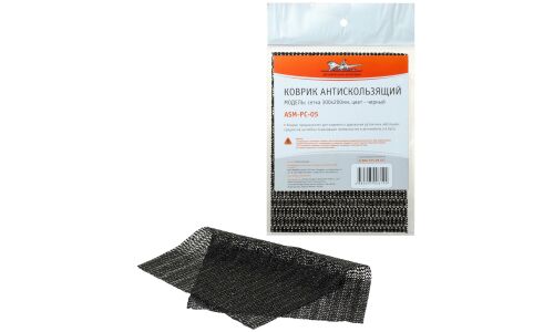 Коврик противоскользящий Airline, на приборную панель, ПВХ (сетка), 300х200мм, чёрный цвет, арт. ASM-PC-05