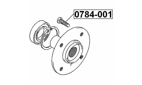 Шпилька колесная Febest 0784-001, для Mazda / Suzuki, M12x1.25(R), длина 40мм, 1 шт
