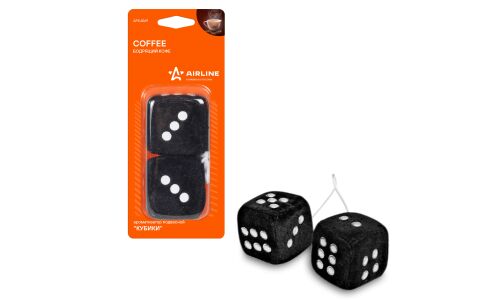 Ароматизатор подвесной Airline «Кубики» Coffee (Бодрящий кофе), текстиль с пропиткой, арт. AFKU069