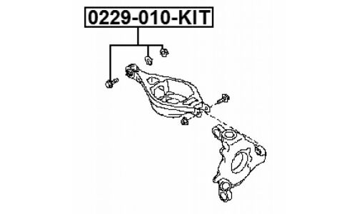 Комплект болта регулировочного (эксцентрика) Febest 0229-010-KIT, для Nissan/Infiniti (OEM 55226-AQ50A) (+гайка, шайба)