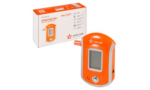 Алкотестер Airline, с Hot Wire сенсором и ЖК-дисплеем, 0–2‰, время продува 5с, питание 3хAAA, арт. ALK-HW-03