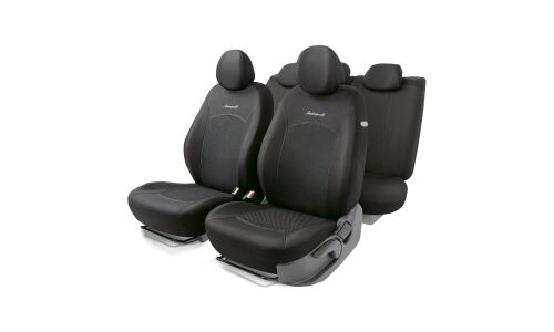 Чехлы Autoprofi Jacqard Attache для передних и задних сидений, жаккард, черный цвет, 11 предметов