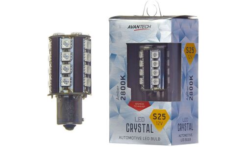 Лампа светодиодная Avantech LED Crystal PY21W (BAU15s, S25), 12В, 21Вт, 2800К, оранжевая, 1 шт