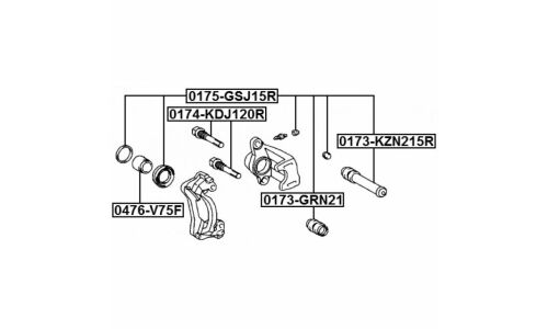 Направляющая тормозного суппорта Febest, задняя, арт. 0174-KDJ120R