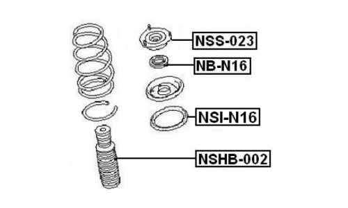 Подшипник опоры амортизатора Febest, арт. NB-N16