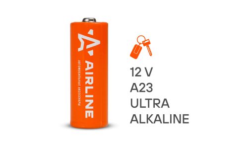 Батарейка щелочная Airline, A23 / V23GA / K23A / LRV08 / MN21 (3LR50), 12В, 1 шт, арт. 23A-01