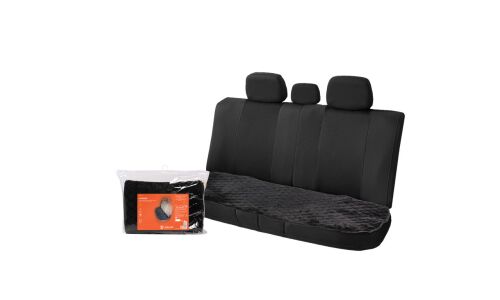 Накидка Airline для заднего ряда, искусственный мех, черный цвет, 1шт