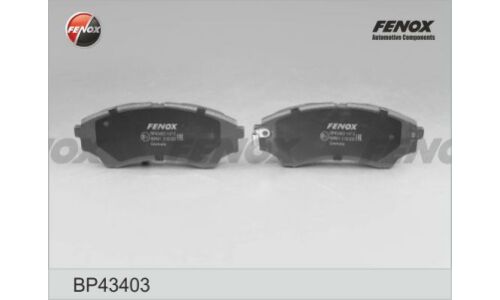Колодки тормозные дисковые Fenox, задние, комплект на ось (4 шт), арт. BP43403