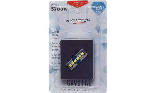 Лампа светодиодная Avantech LED Crystal Festoon C5W (SV8.5, T10x37), 12В, 5Вт, 5700К, 1 шт