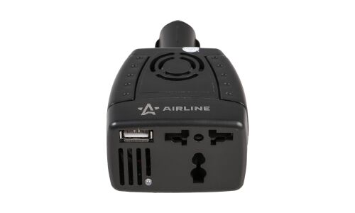 Инвертор напряжения Airline, 12В(DC)→220В(AC), 50Гц, 150Вт, (+USB 5В), арт. API-150-01