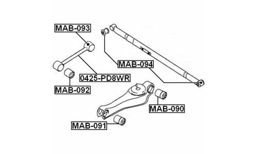 Сайлентблок Febest, арт. MAB-091
