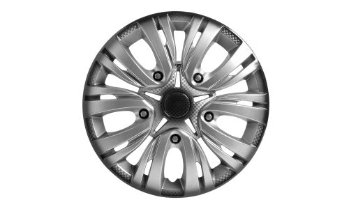 Колпаки на колеса Airline Лион +, 13", серебристо-черные, под карбон, 2шт, арт. AWCC-13-02