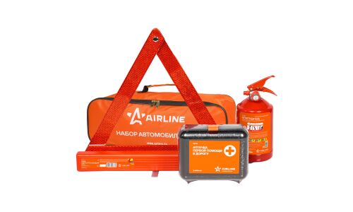 Набор автомобилиста Airline ЭКО (знак, аптечка, огнетушитель ОП1 1.5кг), арт. ANA-00