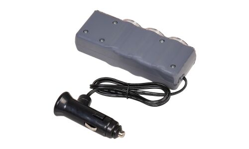 Разветвитель прикуривателя Airline 12В, 3 гнезда, 1xUSB (5В, 0.5А), 60Вт, кабель 60см, оранжевый, арт. ASP-3U-03