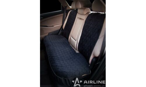 Накидки Airline Алькантара для заднего ряда, ворсовая ткань, черный цвет, 3 предмета