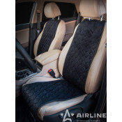 Накидки Airline Алькантара для передних сидений, полиэстер, черный цвет, 2 предмета