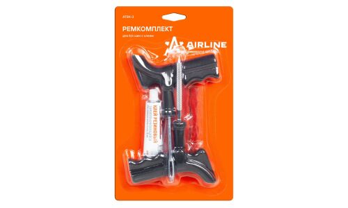 Ремкомплект для ремонта б/к шин с клеем-активатором AIRLINE, арт. ATRK-3