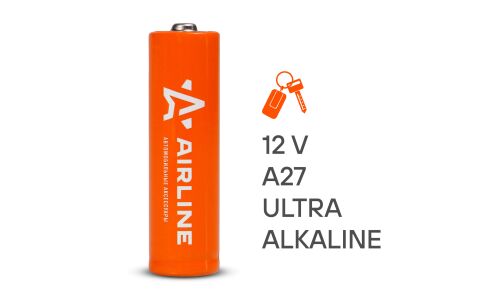Батарейка щелочная Airline, A27 / V27A / A27BP / G27A / MN27 (8LR732), 12В, 1 шт, арт. 27A-01