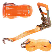 Стяжка для груза Airline, строп лента, с храповым механизмом, крюки, нагрузка до 5т, размер 50мм x 8м, арт. AS-T-10