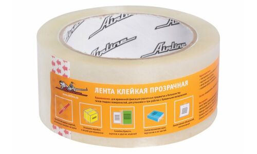Лента клейкая (скотч) Airline, полиэтиленовая, 48мм x 100м, прозрачная, арт. AAT-S-02