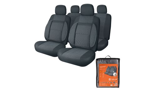 Чехлы Airline Monro для передних и задних сидений, жаккард, темно-серый цвет, 11 предметов