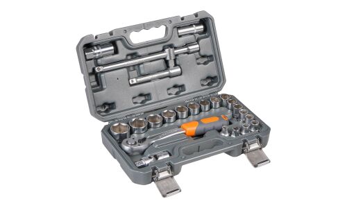 Набор торцевых головок Airline с трещоткой, под размер 1/2", комплект 24 предмета, арт. AT-24-02