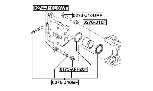 Направляющая тормозного суппорта Febest, передняя, арт. 0274-J10LOWF