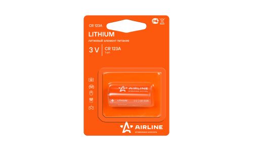Батарейка литиевая Airline, Tenergy 30200 / R123 / CR123A, 3В, 1 шт, арт. CR123A-01