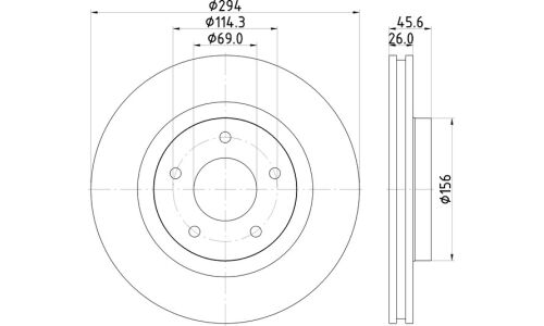 Диск тормозной Nisshinbo, арт. ND3038K