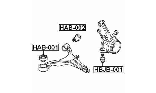 Сайлентблок Febest, арт. HAB-001