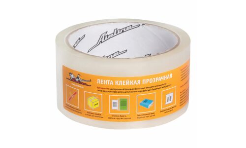 Лента клейкая (скотч) Airline, полиэтиленовая, 48мм x 50м, прозрачная, арт. AAT-S-01
